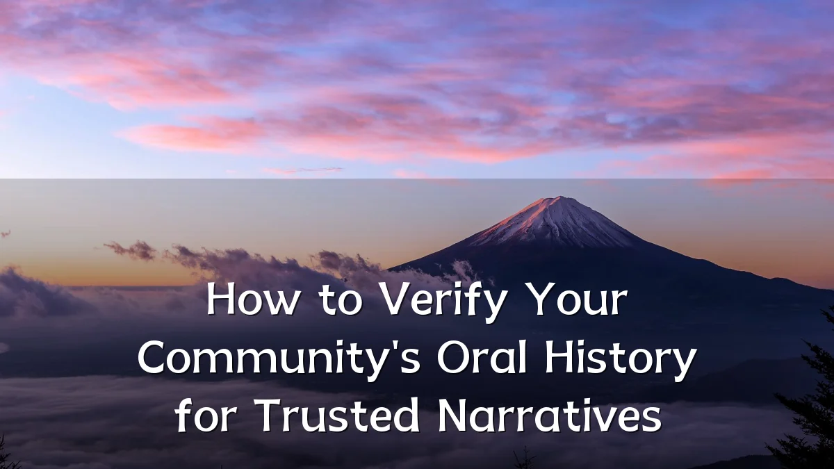 How to Verify Your Community's Oral History for Trusted Narratives